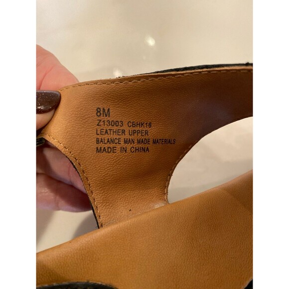 B.O.C Sandals Sz 8 M Navy Blue Arch Support Dressy Casual Block Heel 2.5” Shoes - Picture 8 of 12